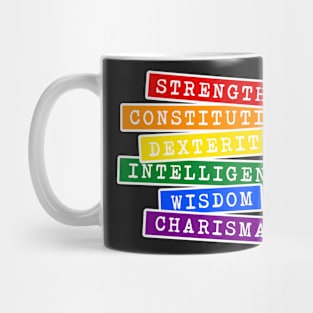 Roll of Stats, Skills Pride Colors Flag Mug